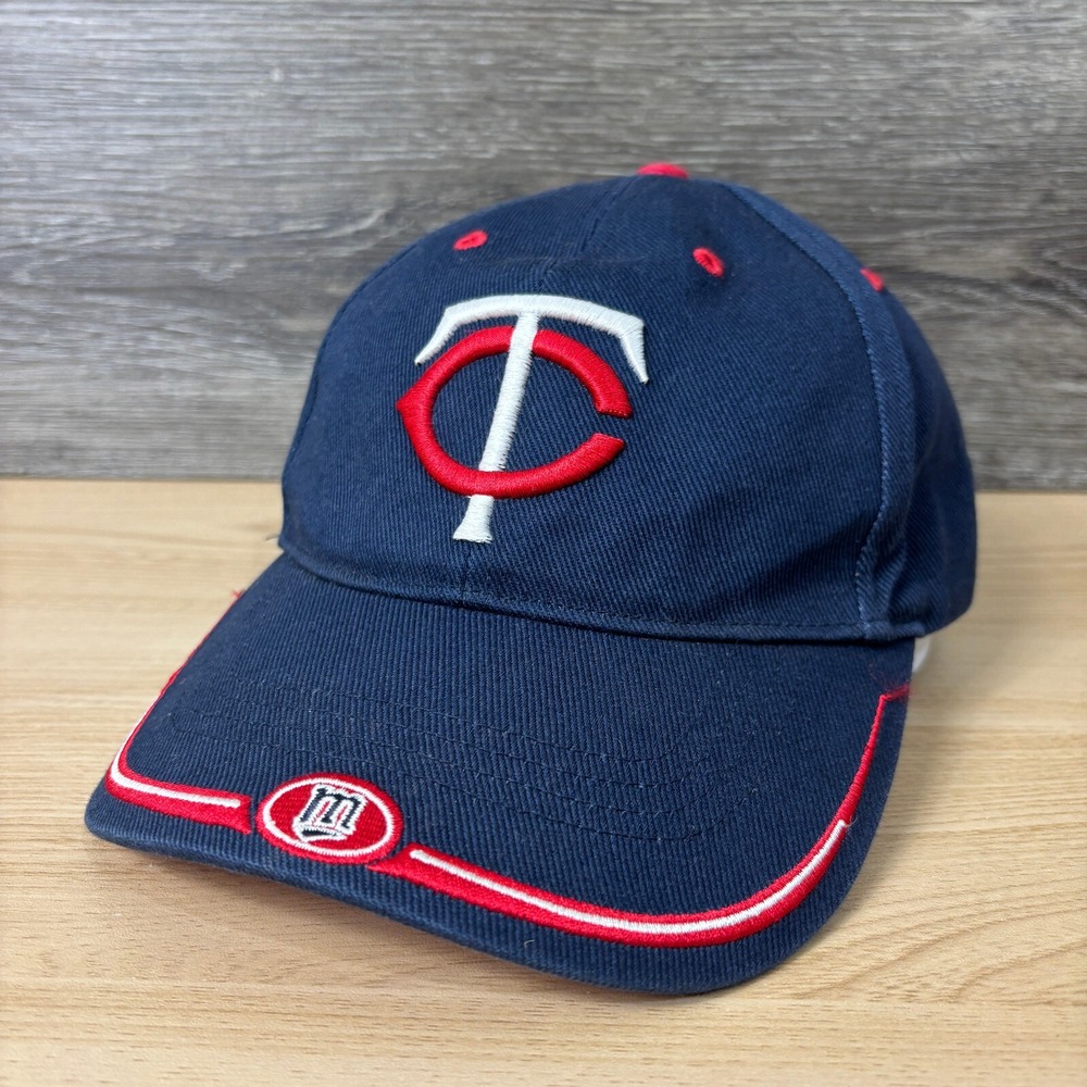 Minnesota Twins Hat Strap‎ Back Blue Red Vintage M Logo MLB Baseball Adjustable